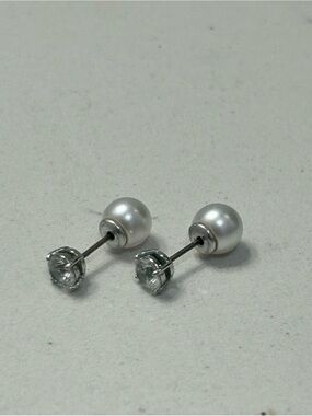 Swarovski Attract Pearl Reversible Pierced Earrings Clear Crystal, Model 5183618